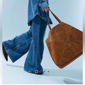 Brown Real Suede Tote Bag